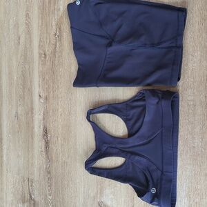 lululemon athletica Bike Shorts With Mesh and matching Invigorate bra Size  6